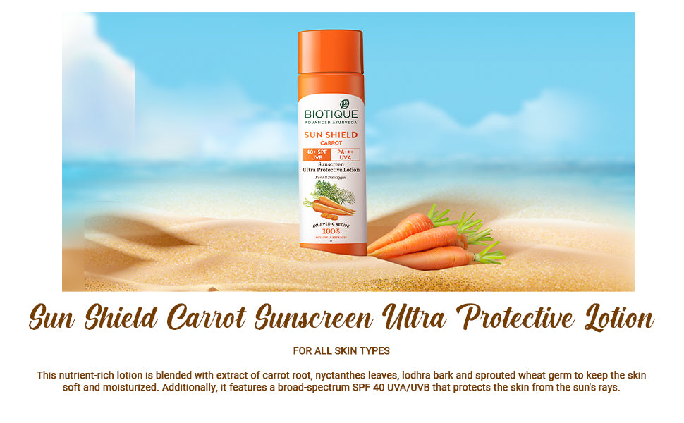 Sun shield carrot sunscreen 120ml spf 40+ A+ image