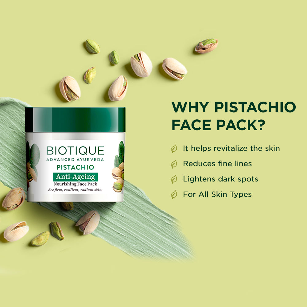 Pistachio anti ageing nourishing face pack A+ image