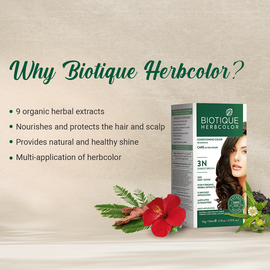 Biotique Herbcolor 1N Natural Black - 60gm + 140ml