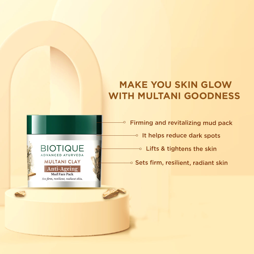Multani clay anti-ageing mud face pack 75g A+ image