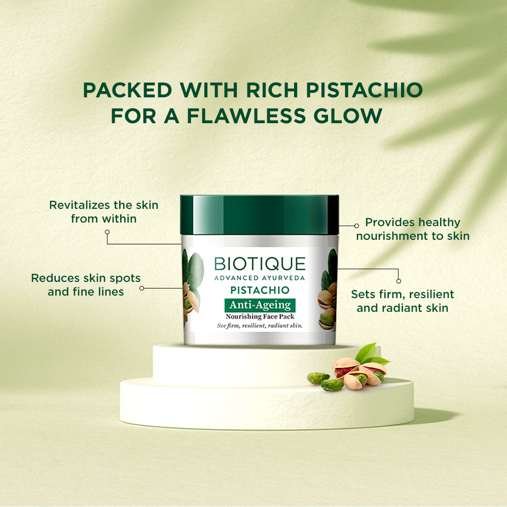 Pistachio anti ageing nourishing face pack A+ image