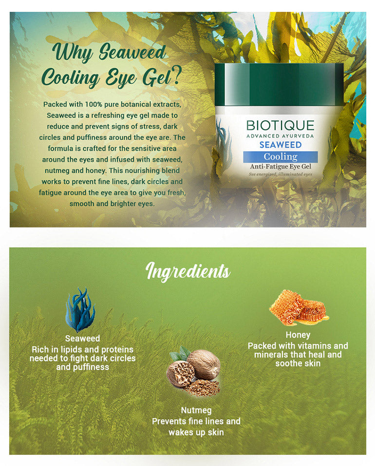 SEAWEED Cooling Anti-Fatigue Eye Gel 15g ingredient