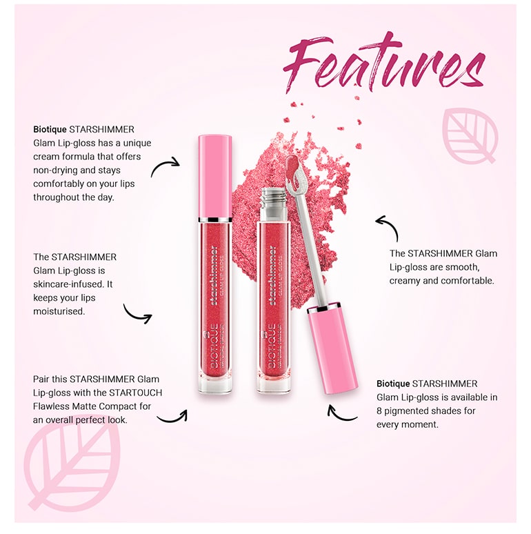 Biotique natural makeup starshimmer glam lipgloss- 3.5g A+ image