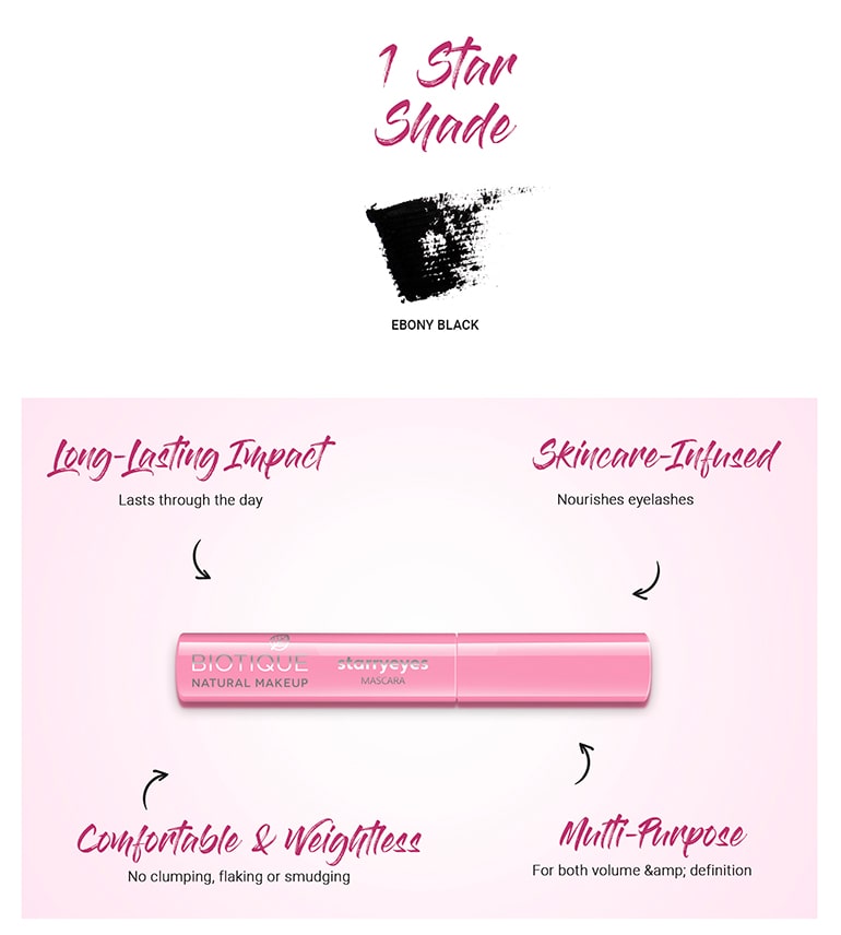 Biotique natural makeup starryeyes mascara, ebony black, 8ml A+ image