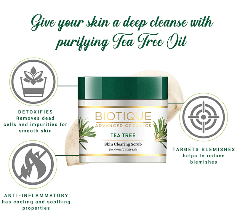 Tea tree skin clearing scrub 50gm A+ image
