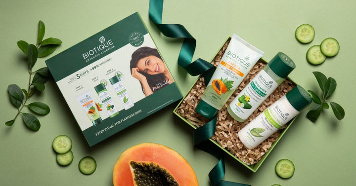 Simple Daily Skincare Routine with Biotique Daily Skincare Essential Kit