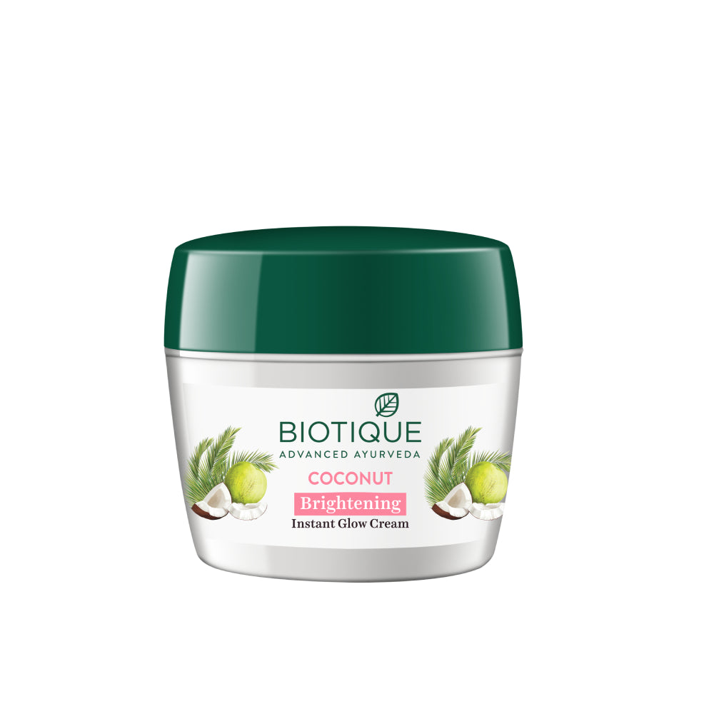 biotique ココナッツ　ブライトニング インスタントグロークリーム 50g Coconut Brightening Instant Glow Cream for Nourishing | Biotique