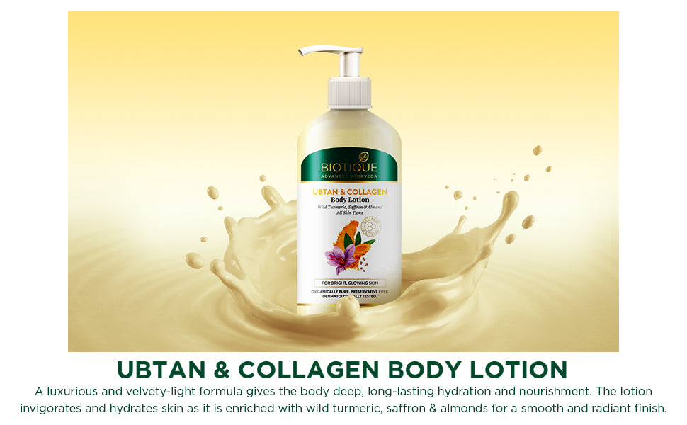 Biotique ubtan & collagen body lotion