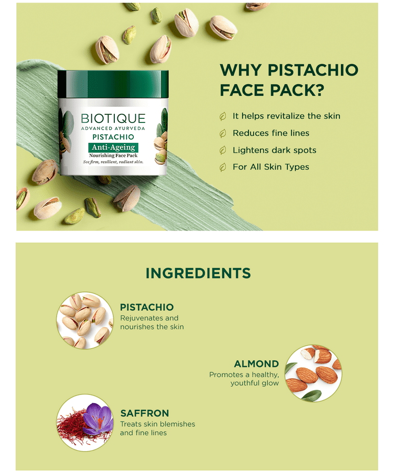 Pistachio anti ageing nourishing face pack - 175g