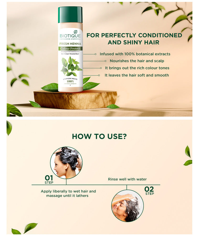 How to use Fresh Henna Colour Protect Shampoo & Conditioner - 340ml