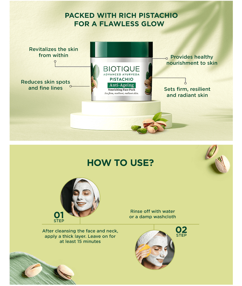 Pistachio anti ageing nourishing face pack - 175g