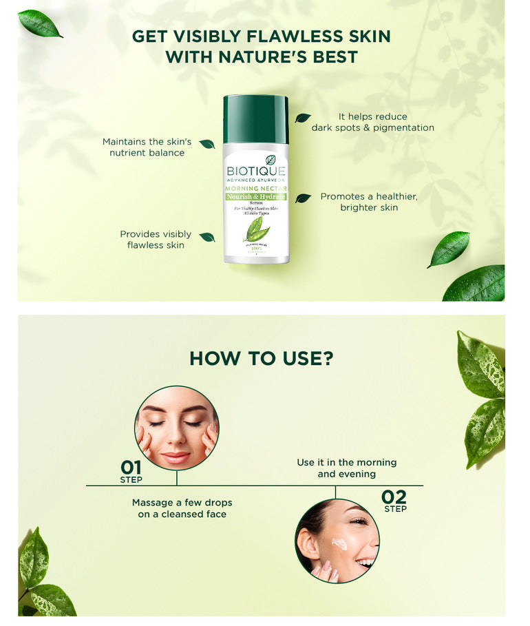 How to use MORNING NECTAR Nourish & Hydrate Serum 40ml