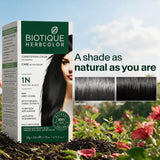 Biotique Herbcolor 1N Natural Black - 50gm + 110ml (Pack of 2)