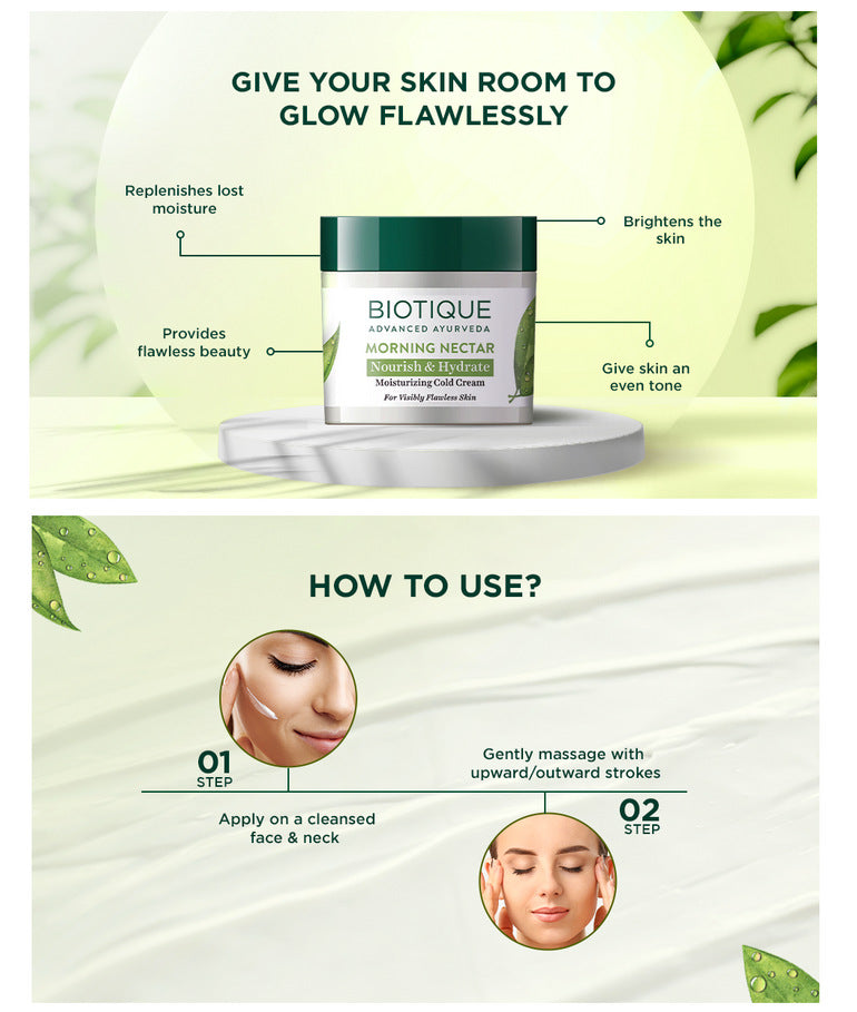 How to use Morning Nectar Nourish & Hydrate Moisturizing Cream 50g