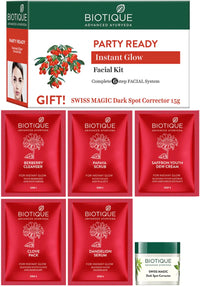 Party ready instant glow facial kit (5 × 10g + 15g) – pack of 2