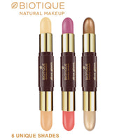 Biotique natural makeup diva glam highlighter duo stick, pop n perk, 4g
