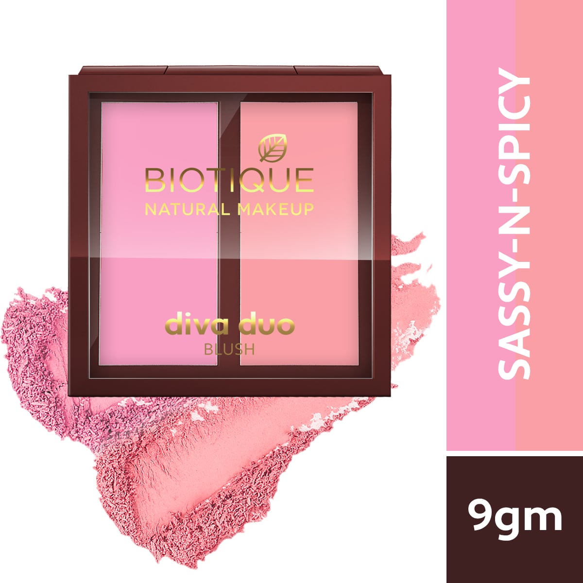 Biotique natural makeup diva duo blush, pastel n peach, 9g