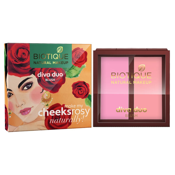 Biotique natural makeup diva duo blush, pastel n peach, 9g