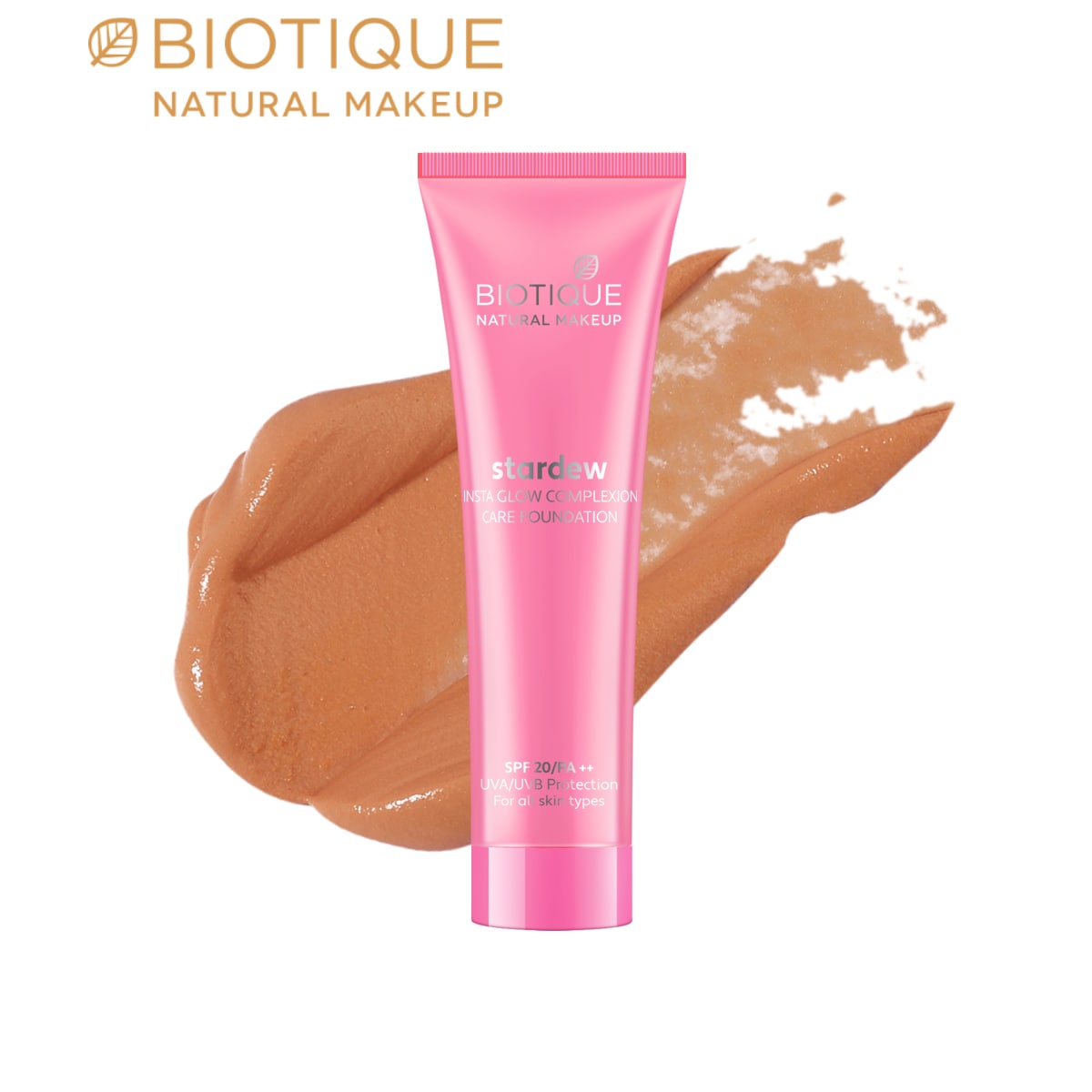 Biotique natural makeup stardew insta glow foundation, biscuit, 30ml