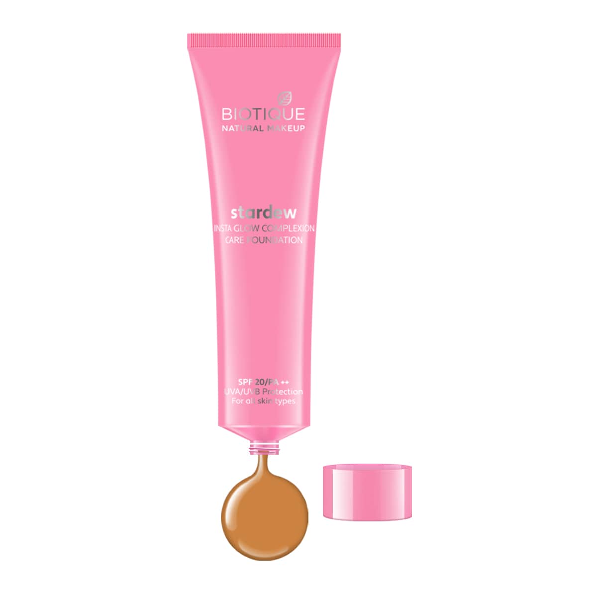 Biotique natural makeup stardew insta glow foundation, biscuit, 30ml