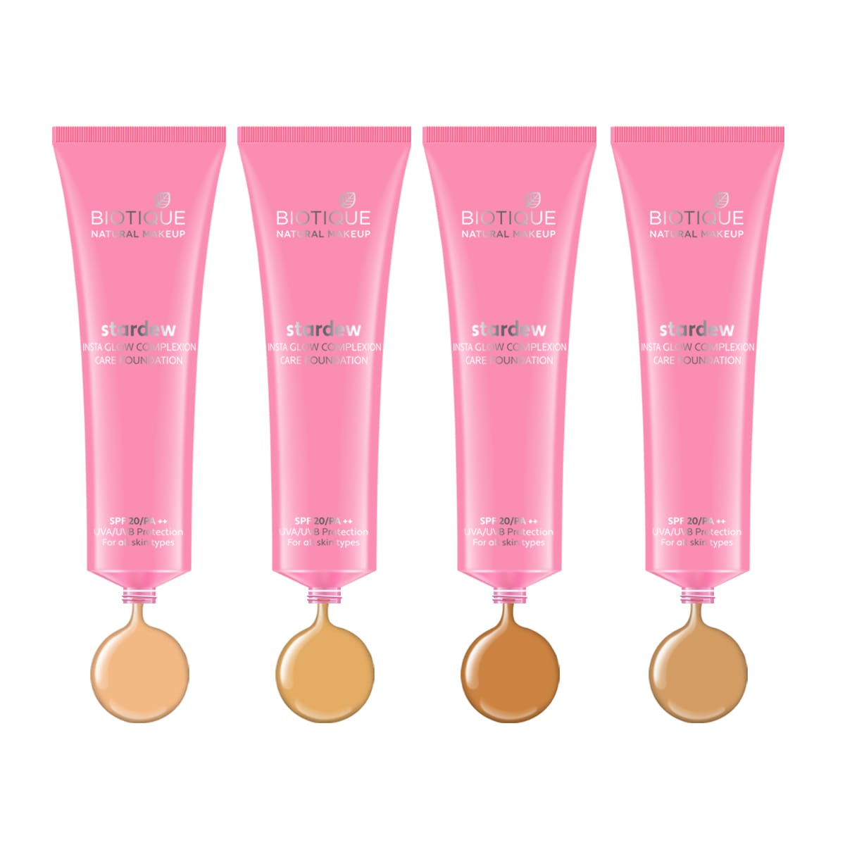 Biotique natural makeup stardew insta glow foundation, biscuit, 30ml