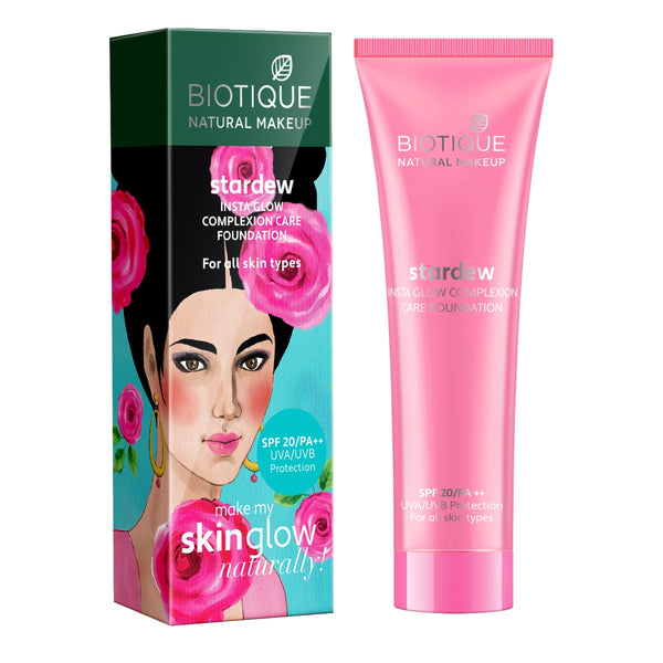 Biotique natural makeup stardew insta glow foundation, biscuit, 30ml