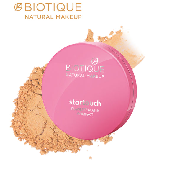 Biotique natural makeup startouch flawless matte compact, tawny nutmeg, 9g