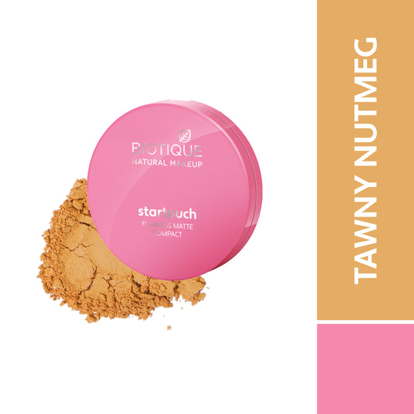 Biotique natural makeup startouch flawless matte compact, tawny nutmeg, 9g