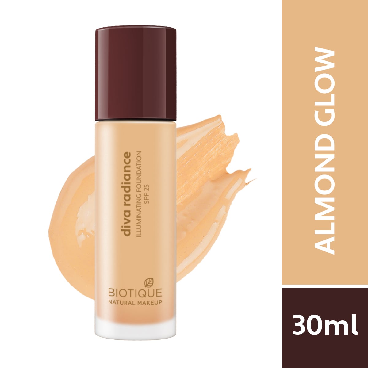 Biotique natural makeup diva radiance illuminating foundation, creamy oatmeal, 30ml