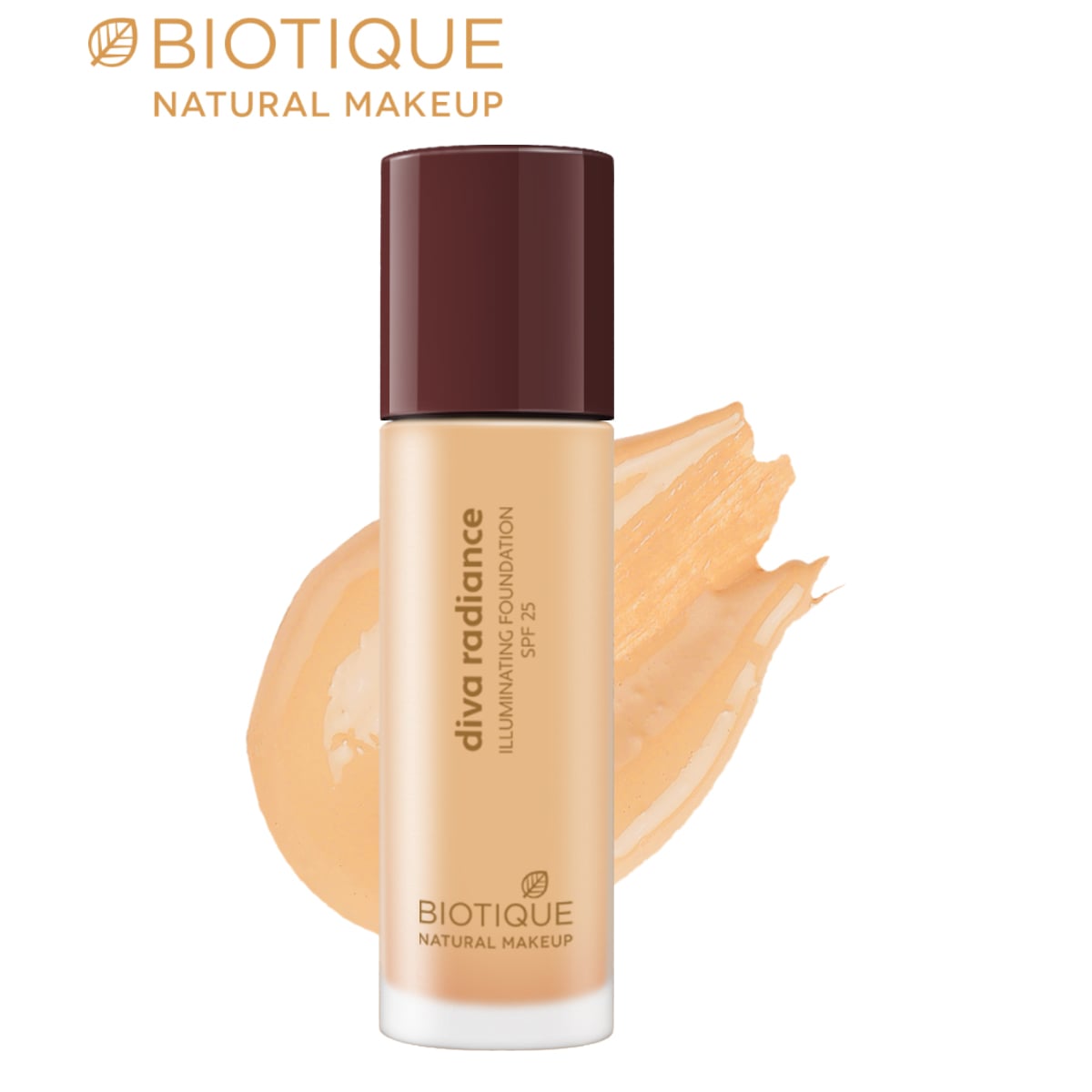 Biotique natural makeup diva radiance illuminating foundation, creamy oatmeal, 30ml