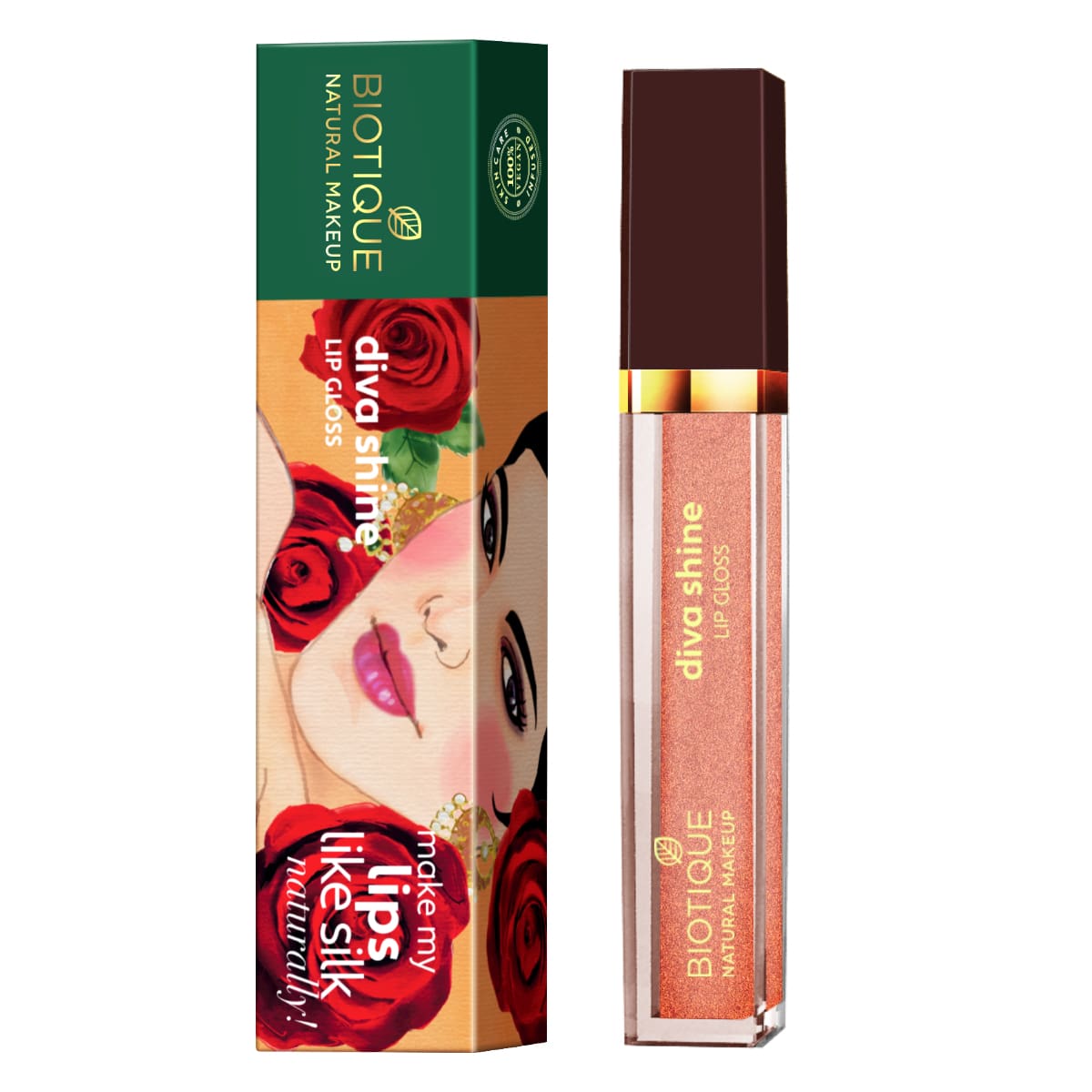 Biotique natural makeup diva shine lip gloss, sugar plum maroon