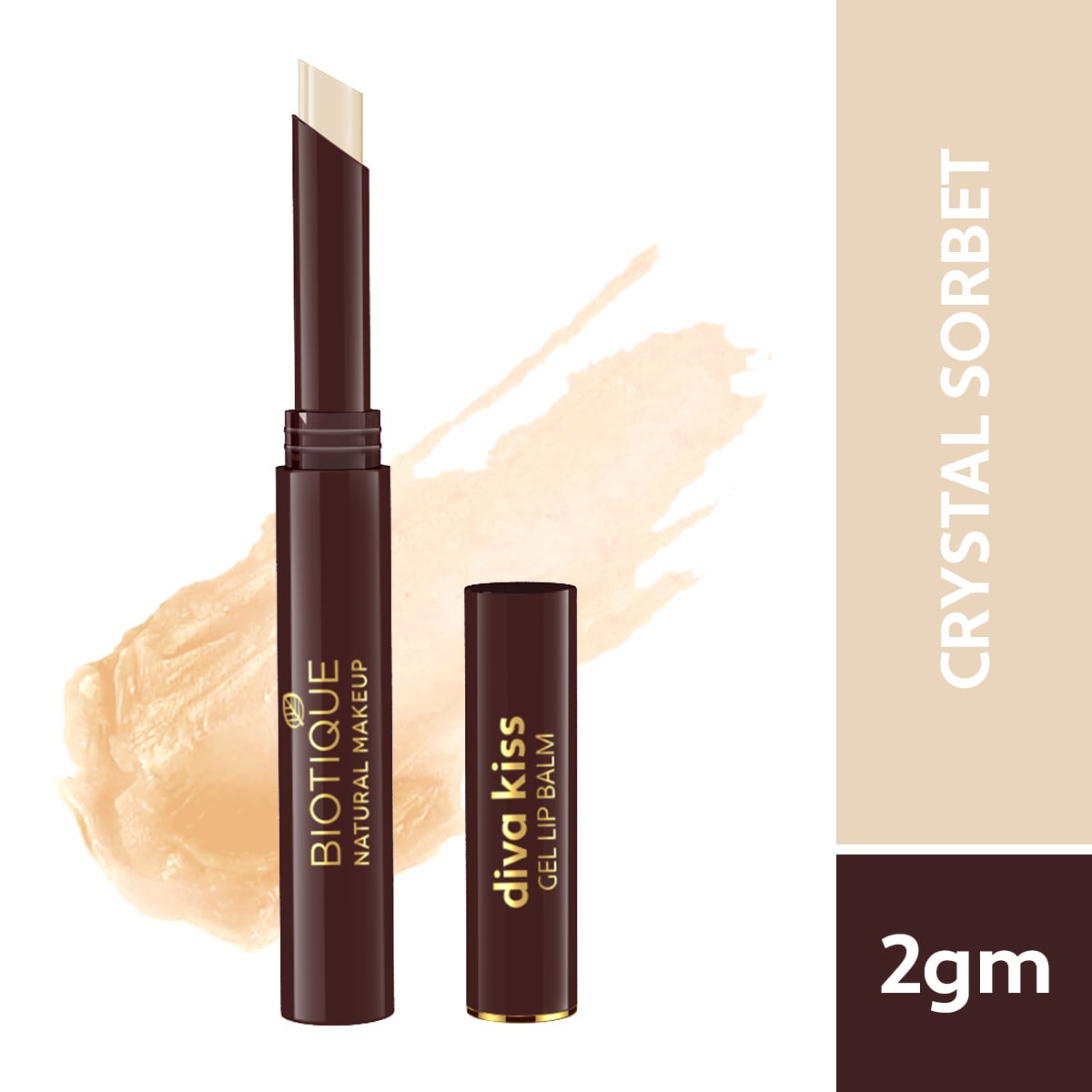 Biotique natural makeup diva kiss gel lip balm, grapefruit punch orange