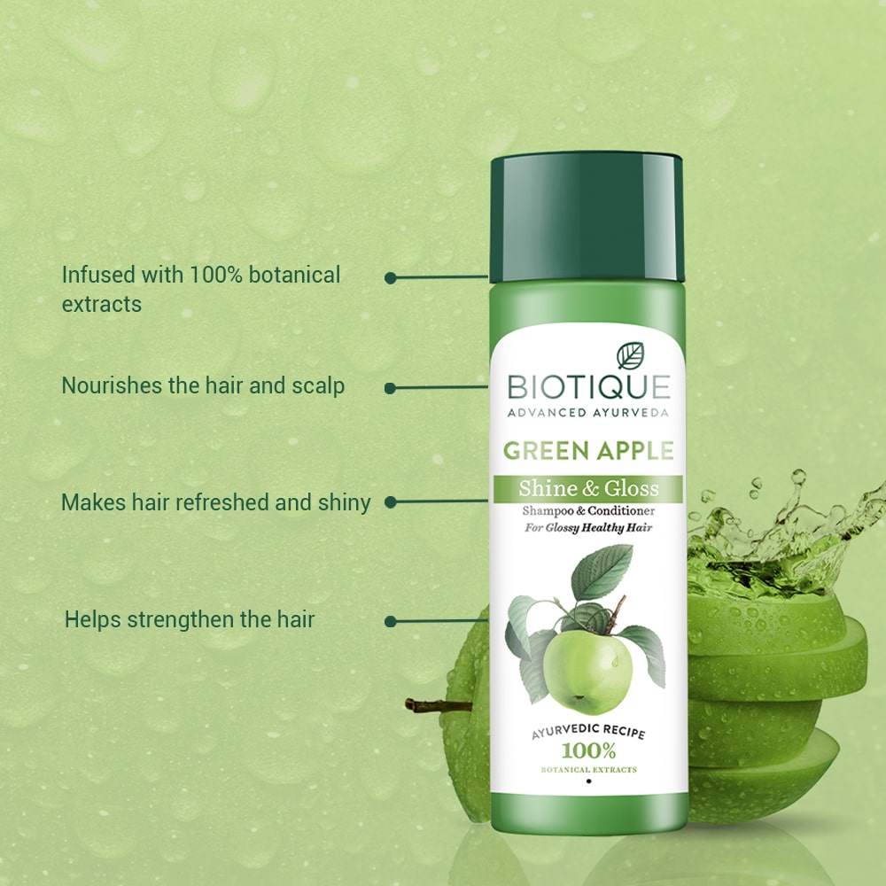 Buy Green Apple Shine Gloss Shampoo Conditioner 340ml Online