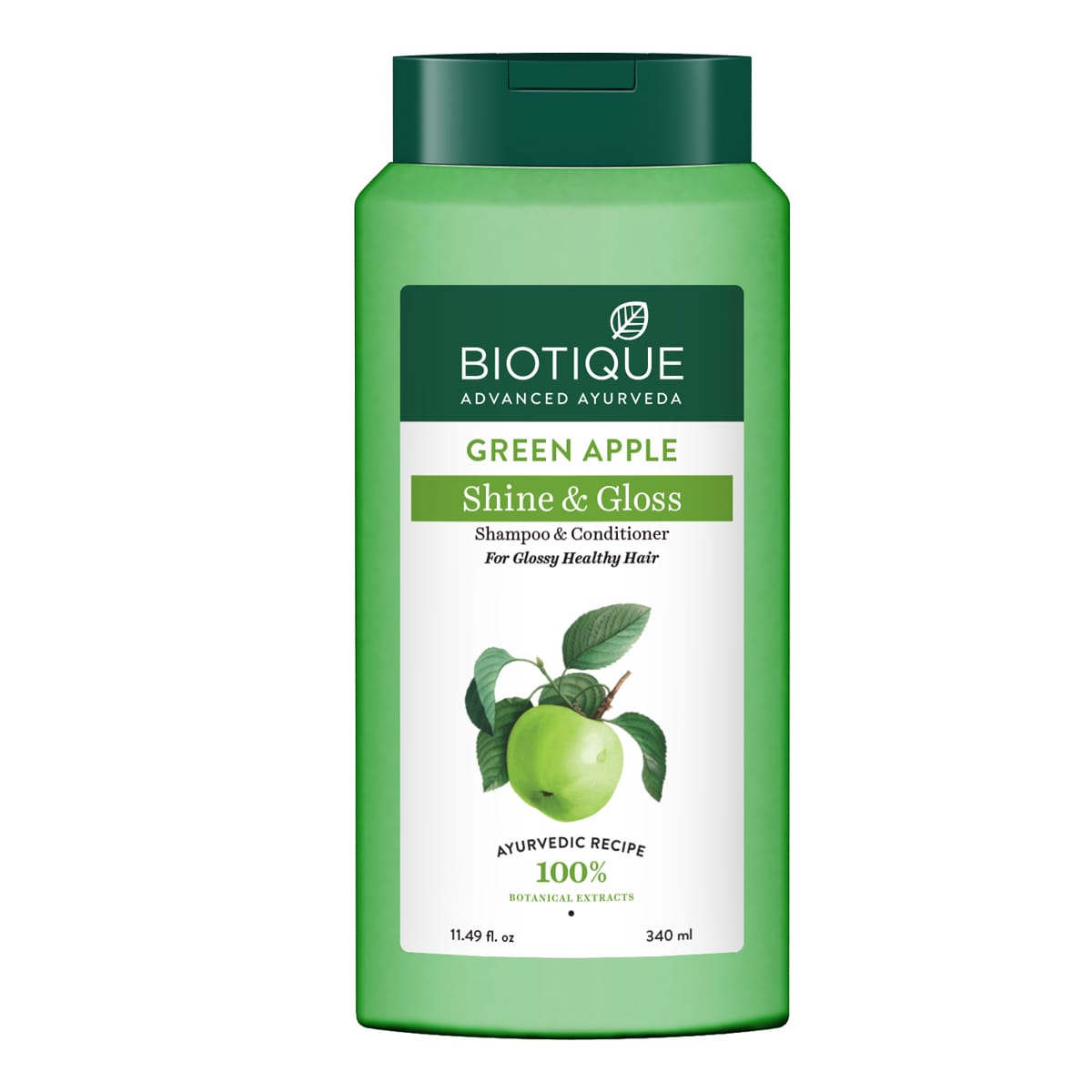 Biotique Green Apple Shine & Gloss Shampoo & Conditioner 340ml X 2 (Pack of 2)