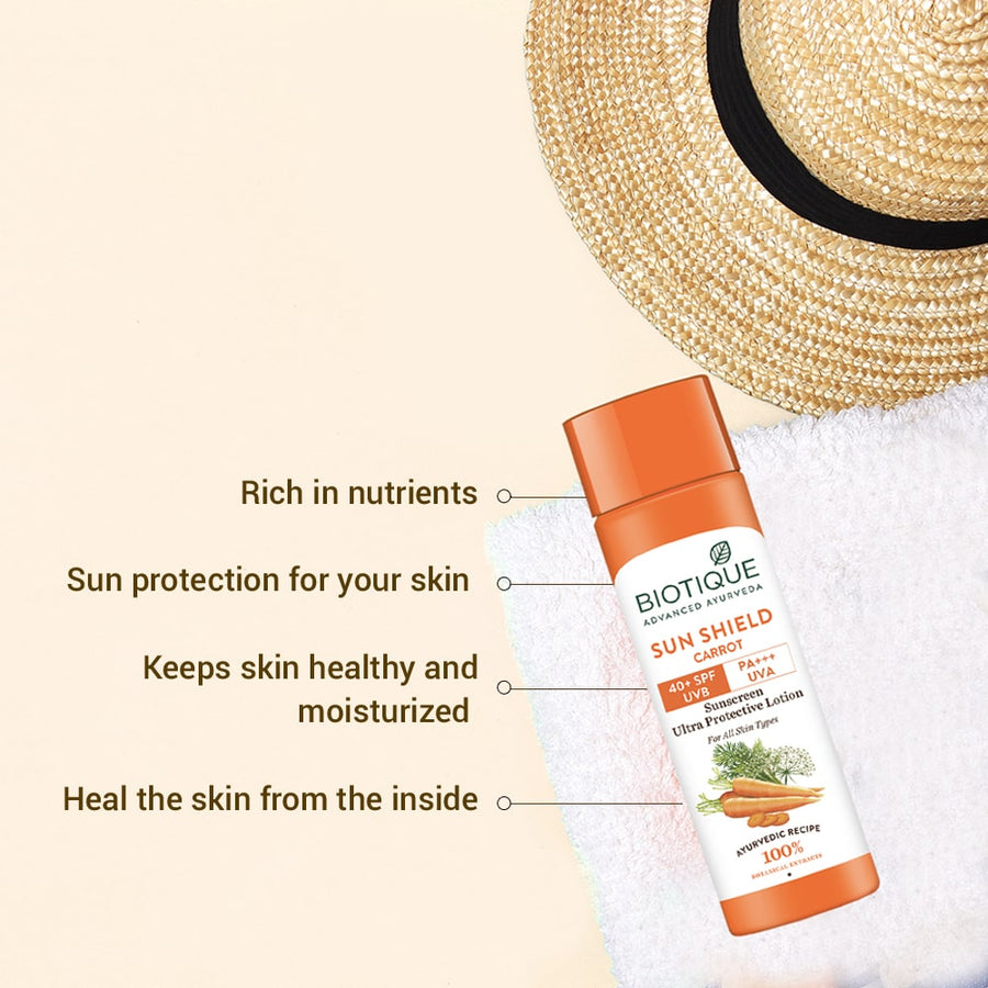 SUN SHIELD CARROT 40+SPF Sunscreen Lotion - 100ml