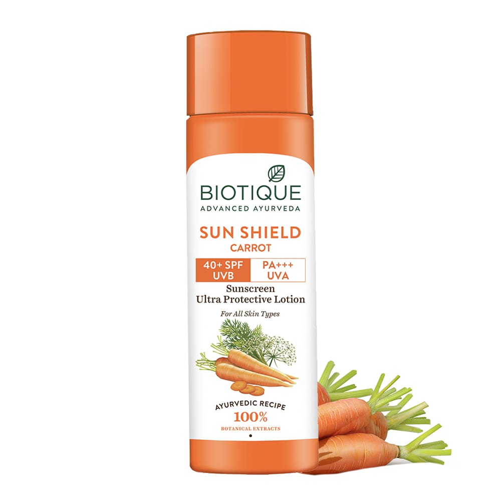 Sun shield carrot 40+spf sunscreen lotion - 120ml