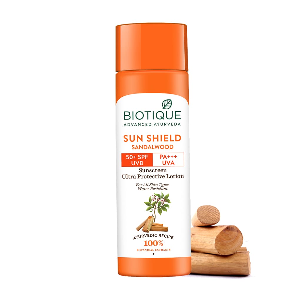 Sun shield sandalwood 50+spf sunscreen lotion 120ml