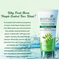 Fresh neem pimple control face wash - 300ml