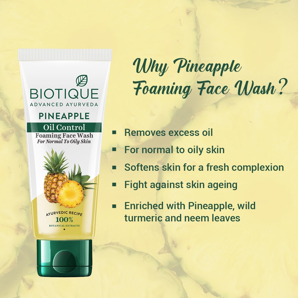 Pineapple oil control foaming face wash