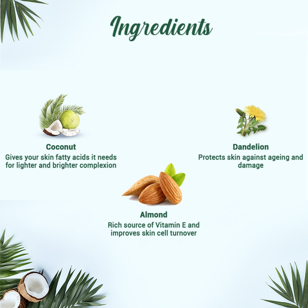 Coconut brightening instant glow cream