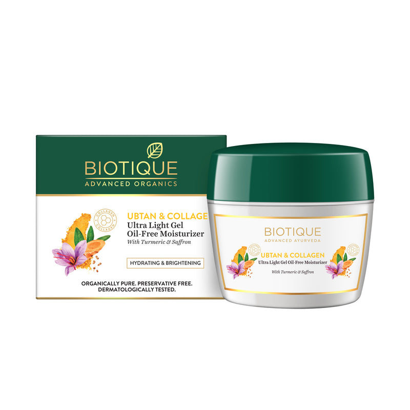 Biotique ubtan & collagen ultra light gel oil free moisturizer 200ml