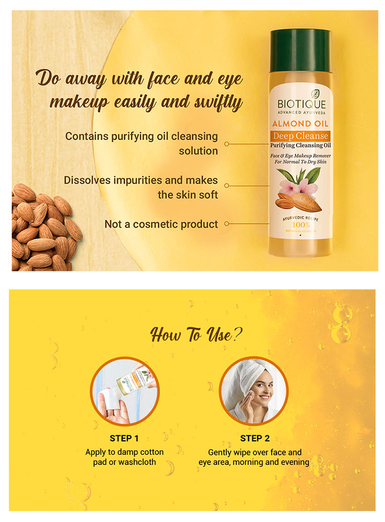 ALMOND OIL Deep Cleanse Purifying Cleansing Oil 120ml A+ content