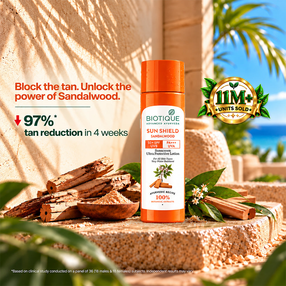 Sun shield sandalwood 50+spf sunscreen lotion 120ml