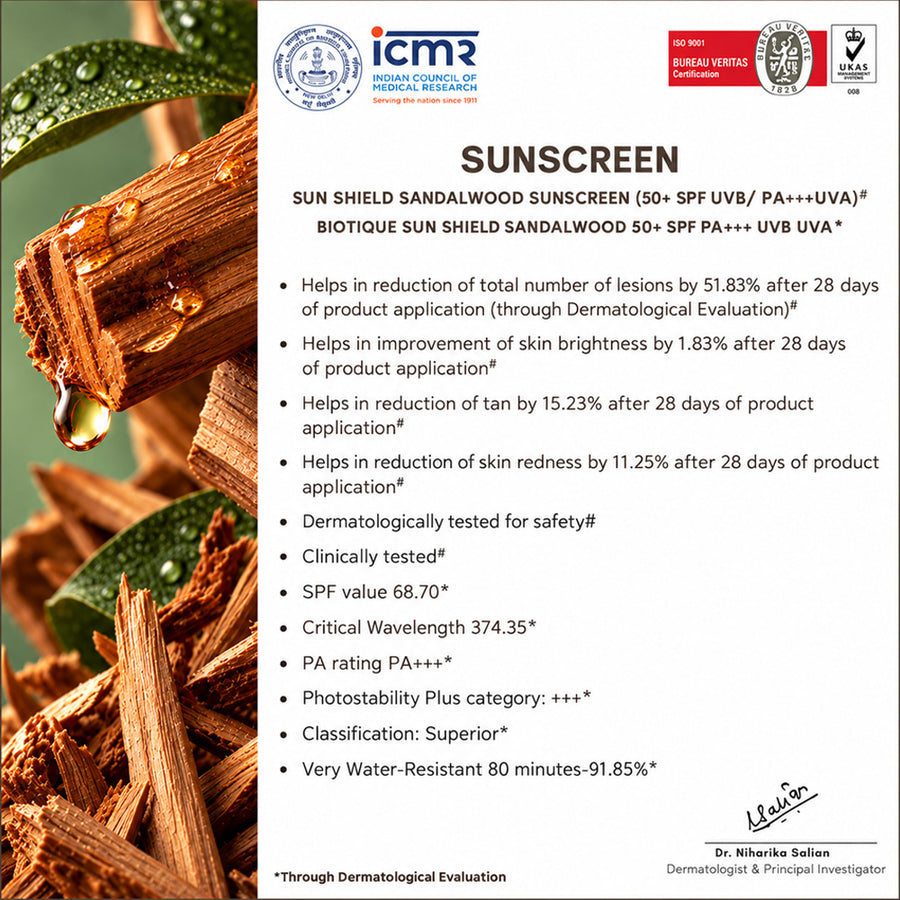 Sun Shield Sandalwood 50+SPF Suncreen Lotion 100ml