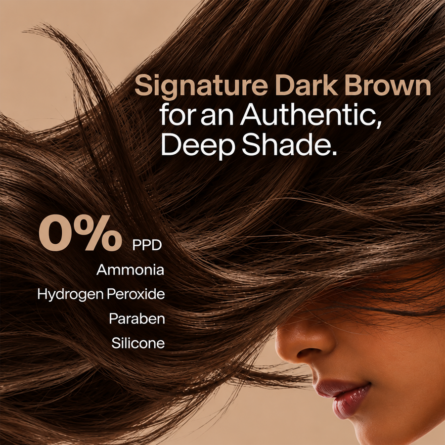 Organic Tea & Beetroot Gel Hair Color Powder 3N Darkest Brown(5g+60ML)