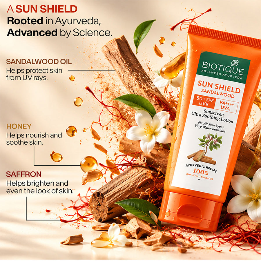Sun Shield Sandalwood 50+SPF Suncreen Lotion 100ml