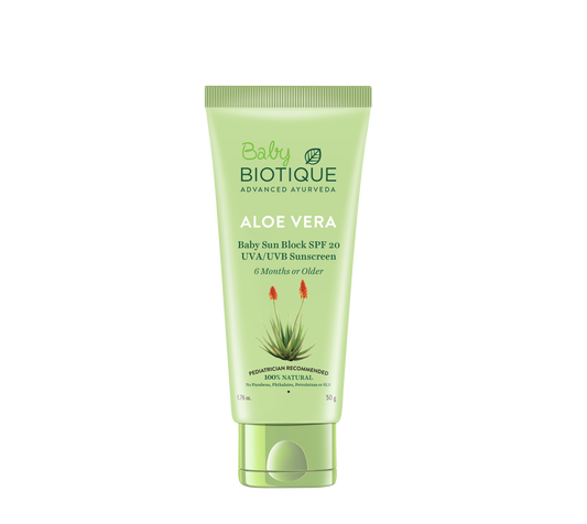 Biotique aloevera baby sun block spf20 sunscreen- 50g