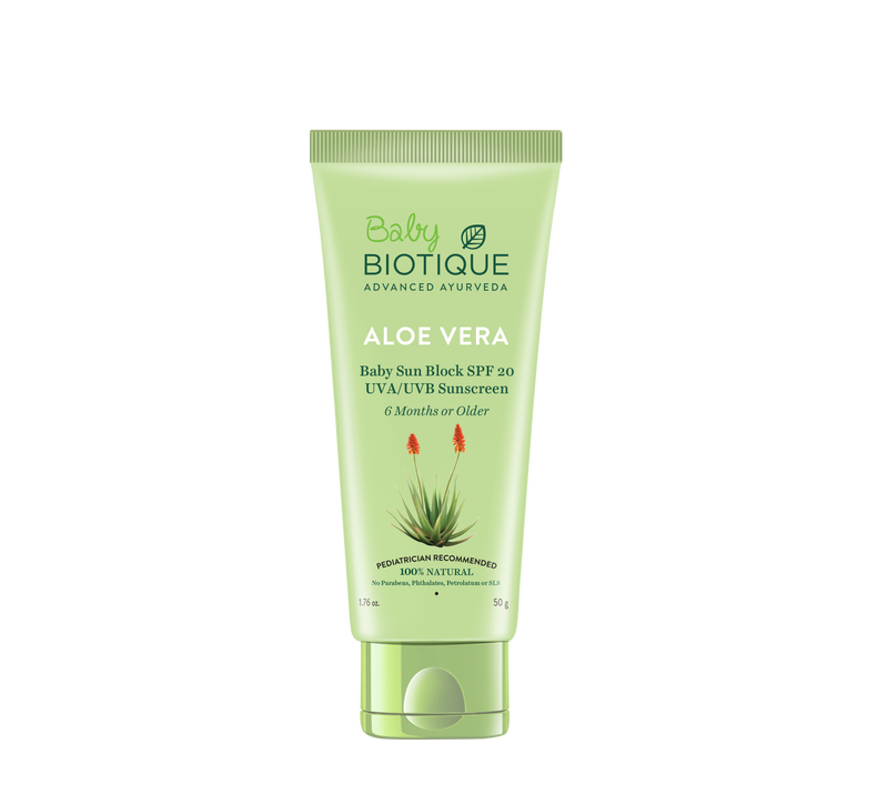Biotique aloevera baby sun block spf20 sunscreen- 50g