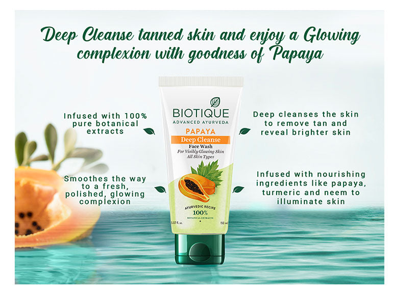 Papaya Deep Cleanse Face Wash - Pack of 2 (150ml) A+ content