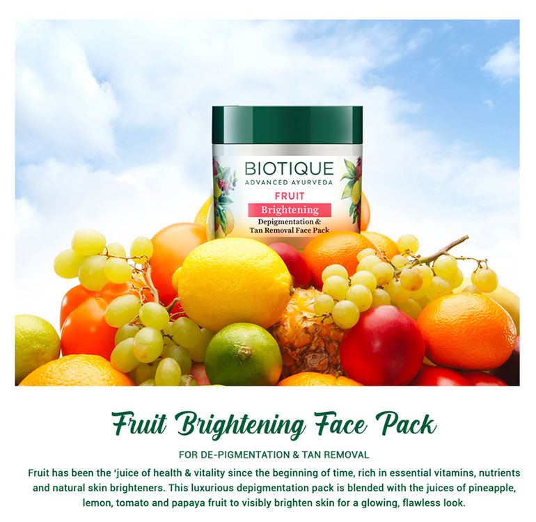 FRUIT Brightening Depigmentation & Tan Removal Face Pack - 100g A+ content